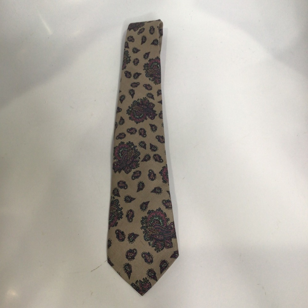 Nantucket traders tan paisley tie‎ men's one size vintage dressy retro
